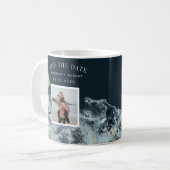 Waterverf golven kustlijn opslaan de datum foto koffiemok (Voorkant links)