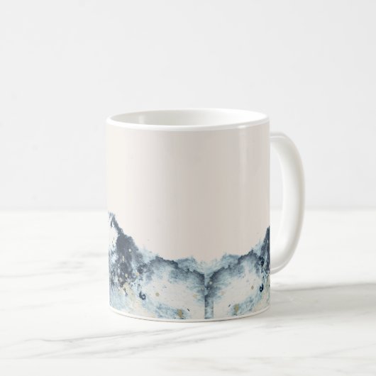 Waterverf golven kustlijn opslaan de datum foto koffiemok (Voorkant rechts)