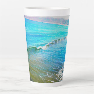 Waterverf golven latte mok