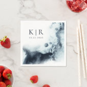 Waterverf golven minimalistisch papier servet (Insitu)