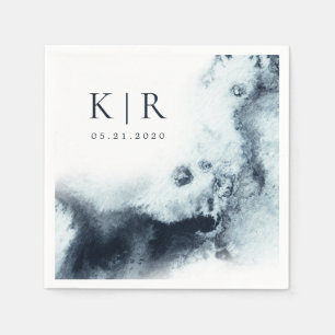 Waterverf golven minimalistisch papier servet