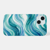 Waterverf golven Oceaanbries iPhone 15 Case (Achterkant horizontaal)