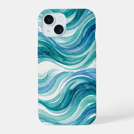 Waterverf golven Oceaanbries iPhone 15 Case (Achterkant)