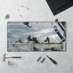 waterverf golven paar foto monogram bureaumat