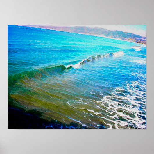 Waterverf golven poster (Voorkant)