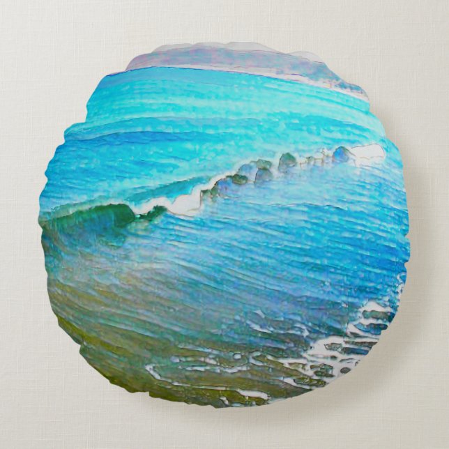 Waterverf golven  rond kussen (Voorkant)