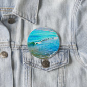 Waterverf golven ronde button 7,6 cm (In situ)