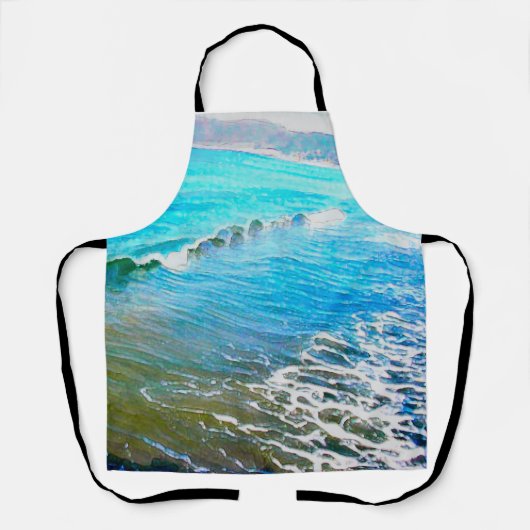 Waterverf golven schort (Voorkant)