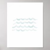 Waterverf golven strand kinderkamer decor poster (Voorkant)