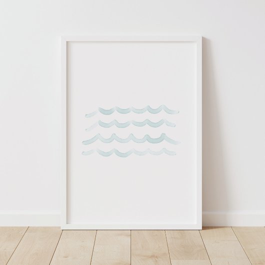 Waterverf Golven Strand Nursery Decor Poster