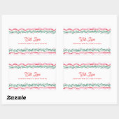 Waterverf Golvende Kerst Slinger Frame Rechthoekige Sticker (Vel)
