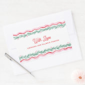 Waterverf Golvende Kerst Slinger Frame Rechthoekige Sticker (Envelop)