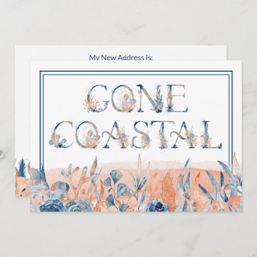 Waterverf Gone Coastal I'moved Announcement Aankondiging (Voorkant / Achterkant)