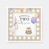 Waterverf Goose 2e geboortedag Servet (Voorkant)