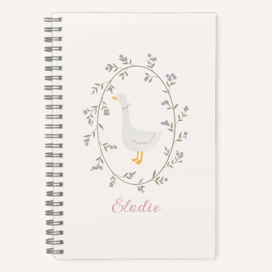 Waterverf Goose Aangepaste naam Notitieboek (Voorkant)