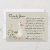 Waterverf Goose - Baby shower bedankpas Bedankkaart (Voorkant)