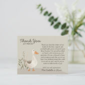 Waterverf Goose - Baby shower bedankpas Briefkaart (Staand voorkant)