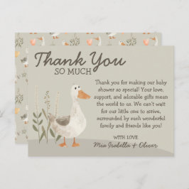 Waterverf Goose Baby shower Dank u kaart