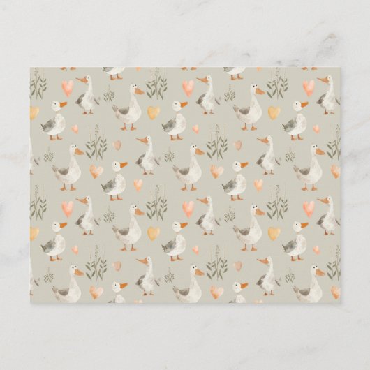 Waterverf Goose Baby shower Dank u kaart (Achterkant)