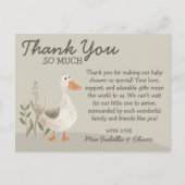 Waterverf Goose Baby shower Dank u kaart (Voorkant)