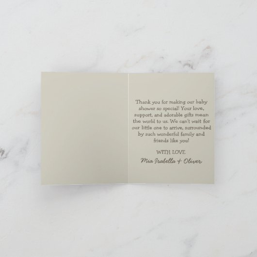 Waterverf Goose Baby shower - Dank u kaart (Binnen)