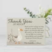 Waterverf Goose Baby shower - Dank u kaart (Staand voorkant)