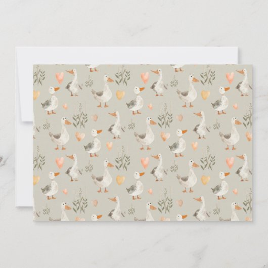 Waterverf Goose Baby shower - Dank u kaart (Achterkant)