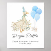 Waterverf Goose Boy Baby shower Luier Raffle Poster (Voorkant)