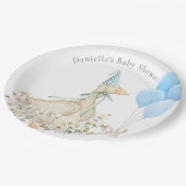 Waterverf Goose Boy Baby shower Papieren Bordje (Gekanteld)
