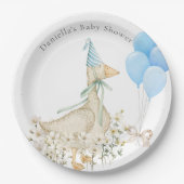 Waterverf Goose Boy Baby shower Papieren Bordje (Voorkant)