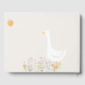 Waterverf Goose Duck Wildflower Baby shower Gastenboek (Achterkant)