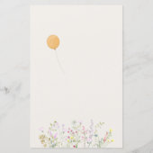 Waterverf Goose Duck Wildflower Baby shower Menu (Achterkant)