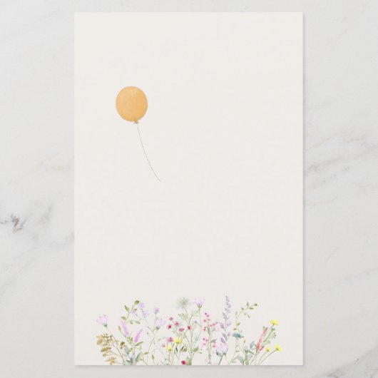 Waterverf Goose Duck Wildflower Baby shower Menu (Achterkant)