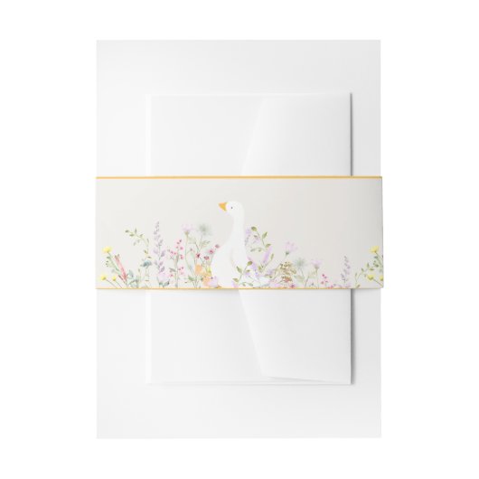 Waterverf Goose Duck Wildflower Baby shower Uitnodigingen Wikkel (Voorkant Voorbeeld)