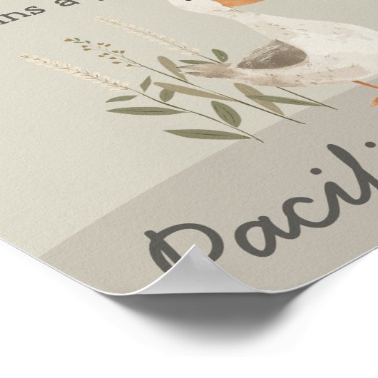 Waterverf Goose Fopspeen Hunt Baby shower Spel Poster (Hoek)