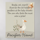 Waterverf Goose Fopspeen Hunt Baby shower Spel Poster (Voorkant)