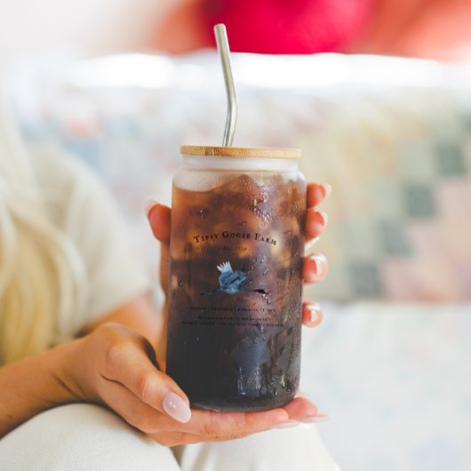 Waterverf Goose Logo | Boerderij, vers Blikvorm Glas