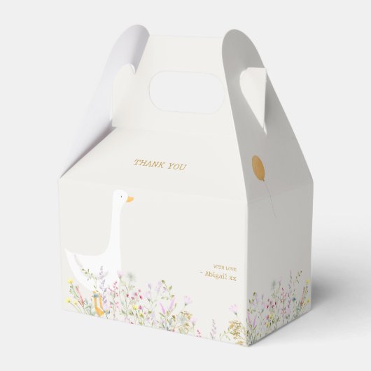 Waterverf Goose Wildflower Baby shower Bedankdoosjes (Achterkant)