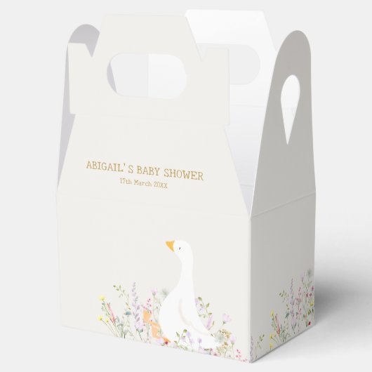 Waterverf Goose Wildflower Baby shower Bedankdoosjes (Geopend)