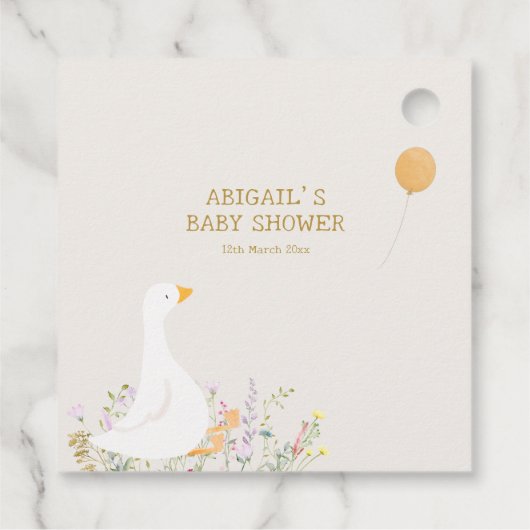 Waterverf Goose Wildflower Baby shower Bedankjes Labels (Achterkant)
