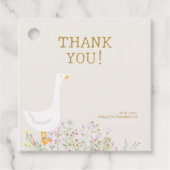 Waterverf Goose Wildflower Baby shower Bedankjes Labels (Voorkant)