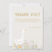 Waterverf Goose Wildflower Baby shower Bedankkaart (Voorkant)