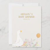Waterverf Goose Wildflower Baby shower Bedankkaart (Achterkant)