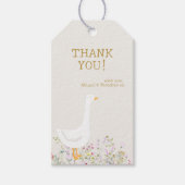 Waterverf Goose Wildflower Baby shower Cadeaulabel (Voorkant)