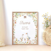 Waterverf Goose Wildflower Baby shower Favors Poster