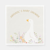 Waterverf Goose Wildflower Baby shower Servet (Voorkant)