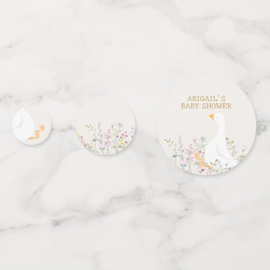 Waterverf Goose Wildflower Twins Baby shower Confetti (Voorkanten)