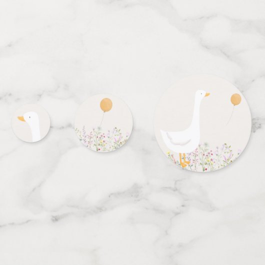 Waterverf Goose Wildflower Twins Baby shower Confetti (Achterkanten)