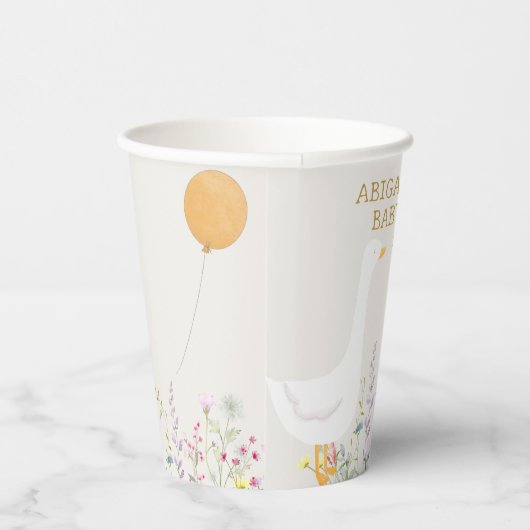 Waterverf Goose Wildflower Twins Baby shower Papieren Bekers (Rechts)