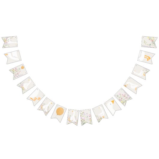 Waterverf Goose Wildflower Twins Baby shower Vlaggetjes (Alle)